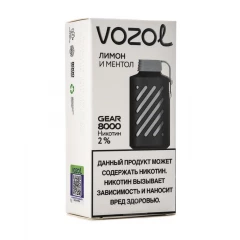 Электронная сигарета Vozol Gear 8000 Лимон и Ментол (Возол Гир 8000)